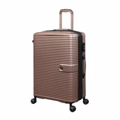IT Luggage Helixian - 3pc Set (Metallic Rose Gold) -UK Suitcase Sales Shop 32898 UK16 2842 08MetallicrosegoldS397SSFrontpanel25in