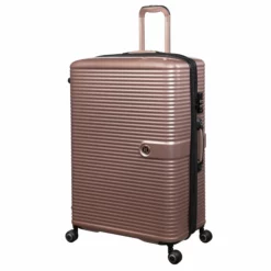 IT Luggage Helixian - 3pc Set (Metallic Rose Gold) -UK Suitcase Sales Shop 32898 UK16 2842 08MetallicrosegoldS397SSFrontpanel29in