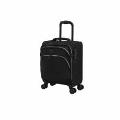 IT Luggage Trinary - 4pc Set (Black) -UK Suitcase Sales Shop 32909 UK12 2875 08BlackSSFrontpanel15in