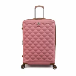 IT Luggage Indulging - 4pc Set (Flamingo Pink) -UK Suitcase Sales Shop 32964 UK16 3039 08FlamingoPinkSSFrontpaneldirectly25in