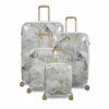 IT Luggage Sheen - 4pc Set (Gold Greyscale Marble)
