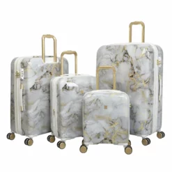 IT Luggage Sheen - 4pc Set (Gold Greyscale Marble) 20 IT Luggage Sheen - 4pc Set (Gold Greyscale Marble) -UK Suitcase Sales Shop 32980 UK16 2269B08GoldgreyscalemarbleSSFrontpanelset2