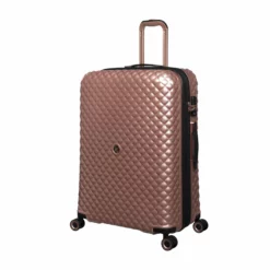 IT Luggage Glitzy - 5pc Set (Metallic Rose Gold) -UK Suitcase Sales Shop 33109 UK16 2888A08MetallicrosegoldSSFrontpanel27in