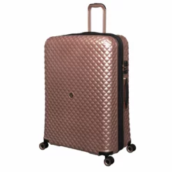 IT Luggage Glitzy - 5pc Set (Metallic Rose Gold) -UK Suitcase Sales Shop 33109 UK16 2888A08MetallicrosegoldSSFrontpanel31in