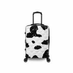 IT Luggage Indulging - 4pc Set (Moo Cow Print) -UK Suitcase Sales Shop 33198 UK16 3039A08Moocowblack whiterepeatprintSSFrontpaneldirectly18.5in