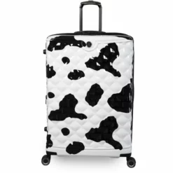 IT Luggage Indulging - 4pc Set (Moo Cow Print) -UK Suitcase Sales Shop 33198 UK16 3039A08Moocowblack whiterepeatprintSSFrontpaneldirectly29in
