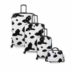 IT Luggage Indulging - Medium Plus (Moo Cow Print) -UK Suitcase Sales Shop 33198 UK16 3039A08Moocowblack whiterepeatprintSSFrontpaneldirectlyset2 08fe88ce 0d7e 457d 87e5 e8161ebb7f55