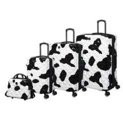 IT Luggage Indulging - Medium Plus (Moo Cow Print) -UK Suitcase Sales Shop 33198 UK16 3039A08Moocowblack whiterepeatprintSSFrontpanelset2 3e152662 94ba 4587 bc32 b3c3f6475e6b