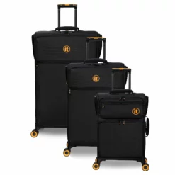 Simultaneous - 3pc Set (Black) -UK Suitcase Sales Shop 33202 UK12 2900 08BlackSSFrontpaneldirectlyset1