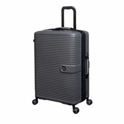 IT Luggage Helixian - 3pc Set (Charcoal) 13 IT Luggage Helixian - 3pc Set (Charcoal) -UK Suitcase Sales Shop 61334 US16 2842 08CharcoalgreyS022SSFrontpanel25in