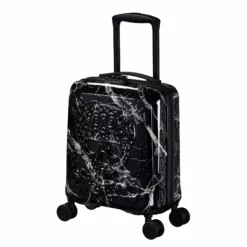 IT Luggage Candy Calavera - 4pc Set (Black Marble) 21 IT Luggage Candy Calavera - 4pc Set (Black Marble) -UK Suitcase Sales Shop CandyCalavera16 2918AUnderseatCasefront side