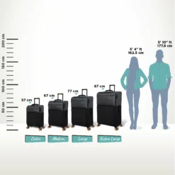 Duo-Tone - Cabin (Pewter & Black) -UK Suitcase Sales Shop Duo Tone Black Relative Size