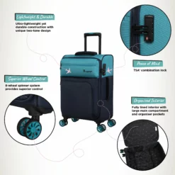 IT Luggage Duo-Tone - Cabin (Capri Breeze / Dress Blues) -UK Suitcase Sales Shop Duo Tone Cabin Capri Infographic