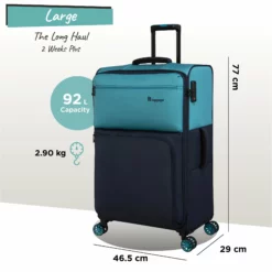 Duo-Tone - Large (Capri Breeze / Dress Blues) -UK Suitcase Sales Shop Duo Tone Large Capri dims weights