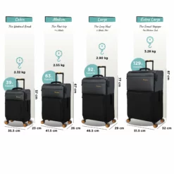 Duo-Tone - Medium (Pewter & Black) -UK Suitcase Sales Shop Duo Tone Set Black dims weights 46cf0ac8 bb27 4710 b96d dc3a706af0dd