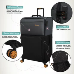 Duo-Tone - Extra Large (Pewter & Black) 13 Duo-Tone - Extra Large (Pewter & Black) -UK Suitcase Sales Shop Duo Tone XLarge Black Infographic