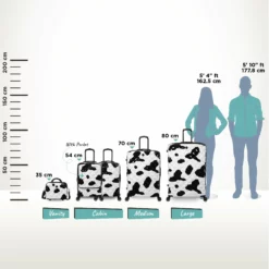 IT Luggage Indulging - Medium Plus (Moo Cow Print) -UK Suitcase Sales Shop Indulging Moo Relative Size full sets 897fc3b2 e3a3 48c6 a747 a9d070bb2e40