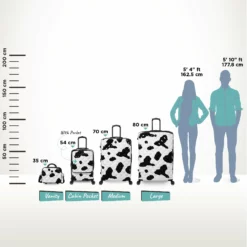 IT Luggage Indulging II - 4pc Set (Moo Cow Print) -UK Suitcase Sales Shop Indulging Moo Relative Size pocket 60c17737 2f13 4633 8a7f c8eecee0e887