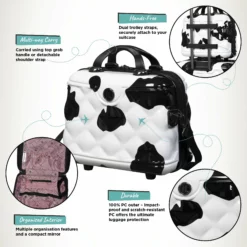 IT Luggage Indulging II - 4pc Set (Moo Cow Print) -UK Suitcase Sales Shop Indulging Moo Vanity Infographic be38b999 8f75 428b 971f acafb78c6ee5