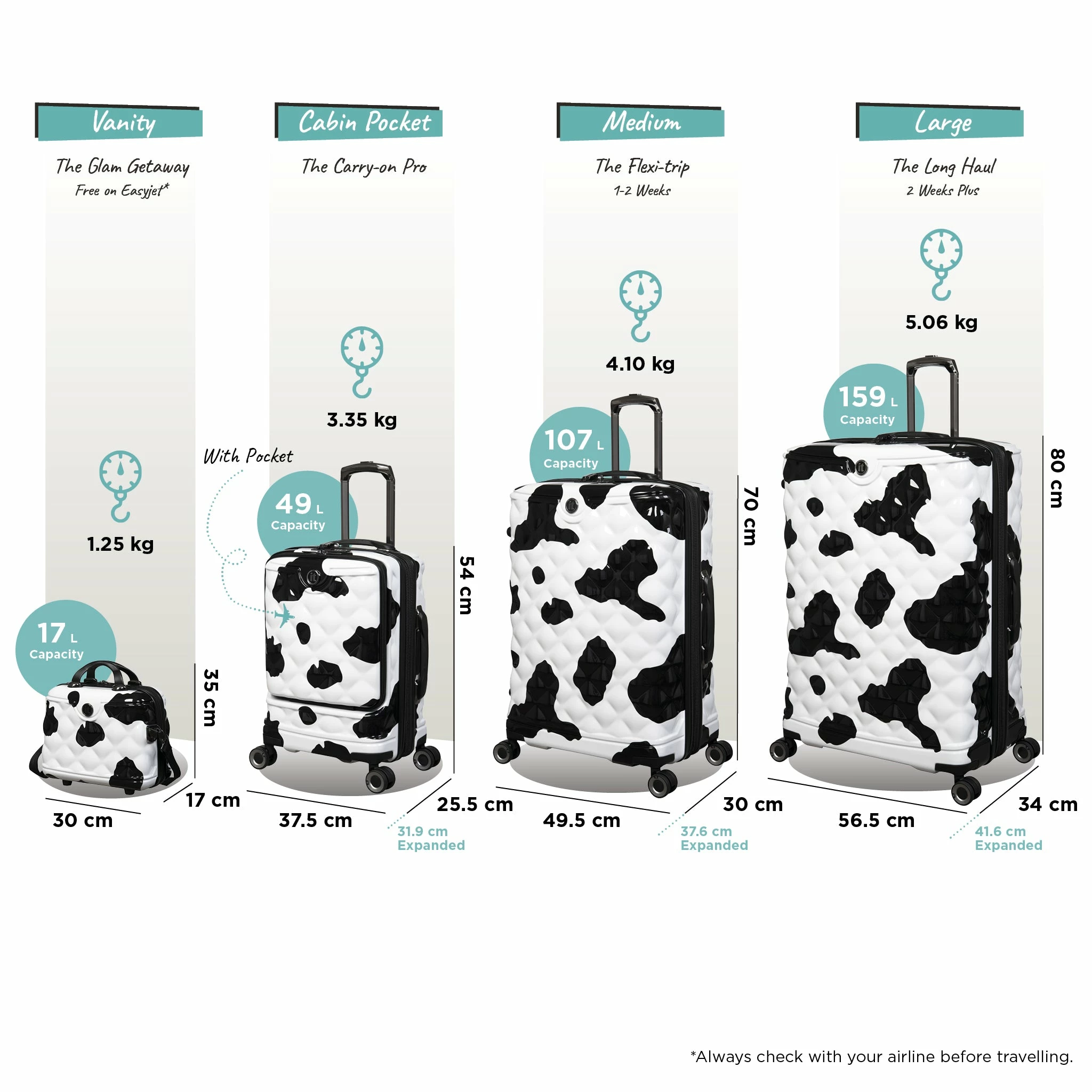 IT Luggage Indulging II - Cabin With Pocket (Moo Cow Print) 15 IT Luggage Indulging II - Cabin With Pocket (Moo Cow Print) - Image 15