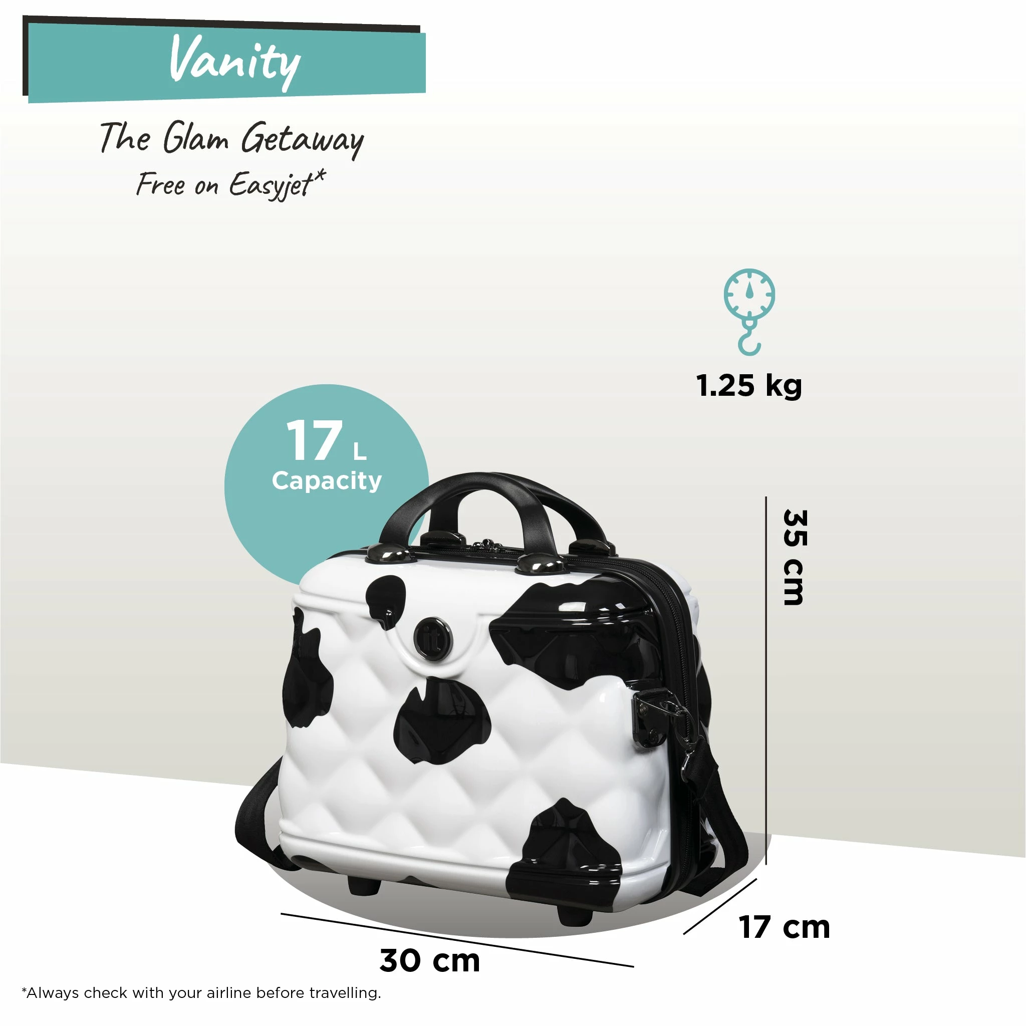 IT Luggage Indulging - Vanity Case (Moo Cow Print) 2 IT Luggage Indulging - Vanity Case (Moo Cow Print) - Image 2