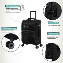 IT Luggage Precursor - Cabin (Black) -UK Suitcase Sales Shop Precursor Cabin Black Infographic