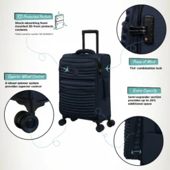 IT Luggage Precursor - Cabin (Dress Blues) -UK Suitcase Sales Shop Precursor Cabin Blue Infographic