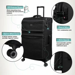 IT Luggage Precursor - Large (Black) -UK Suitcase Sales Shop Precursor Large Black Infographic