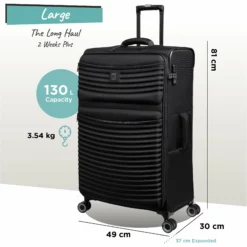 IT Luggage Precursor - Large (Black) -UK Suitcase Sales Shop Precursor Large black dims weights