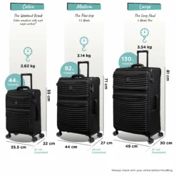 IT Luggage Precursor - Large (Black) -UK Suitcase Sales Shop Precursor set black dims weights f81e55cb 1097 4ccb 9f24 72a251844bca