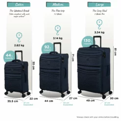IT Luggage Precursor - Medium Plus (Dress Blues) -UK Suitcase Sales Shop Precursor set blue dims weights 46291f8b 9d1c 442d aa87 2587bcaa8bc1