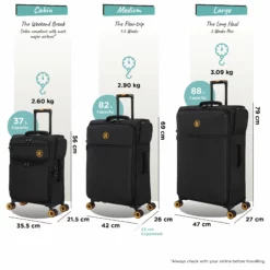 Simultaneous - Large (Black) -UK Suitcase Sales Shop Simultaneous Set Blk dims weights 2ac182f8 dbd5 4c60 abdd 4faba8d16bea