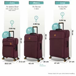 Simultaneous - 3pc Set (French Port) 21 Simultaneous - 3pc Set (French Port) -UK Suitcase Sales Shop Simultaneous Set French Port dims weights