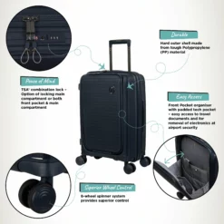 IT Luggage Spontaneous II - Cabin With Pocket (Blueberry) -UK Suitcase Sales Shop Spontaneous Cabin Pocket Blueberry Infographic a0d62143 0fd6 4bed b2fa 7a2c5911464b