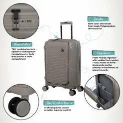 IT Luggage Spontaneous II - Cabin With Pocket (Feather Grey) 14 IT Luggage Spontaneous II - Cabin With Pocket (Feather Grey) -UK Suitcase Sales Shop Spontaneous Cabin Pocket Feather Infographic 6d6f967c 6699 46b0 937b 427e64754520