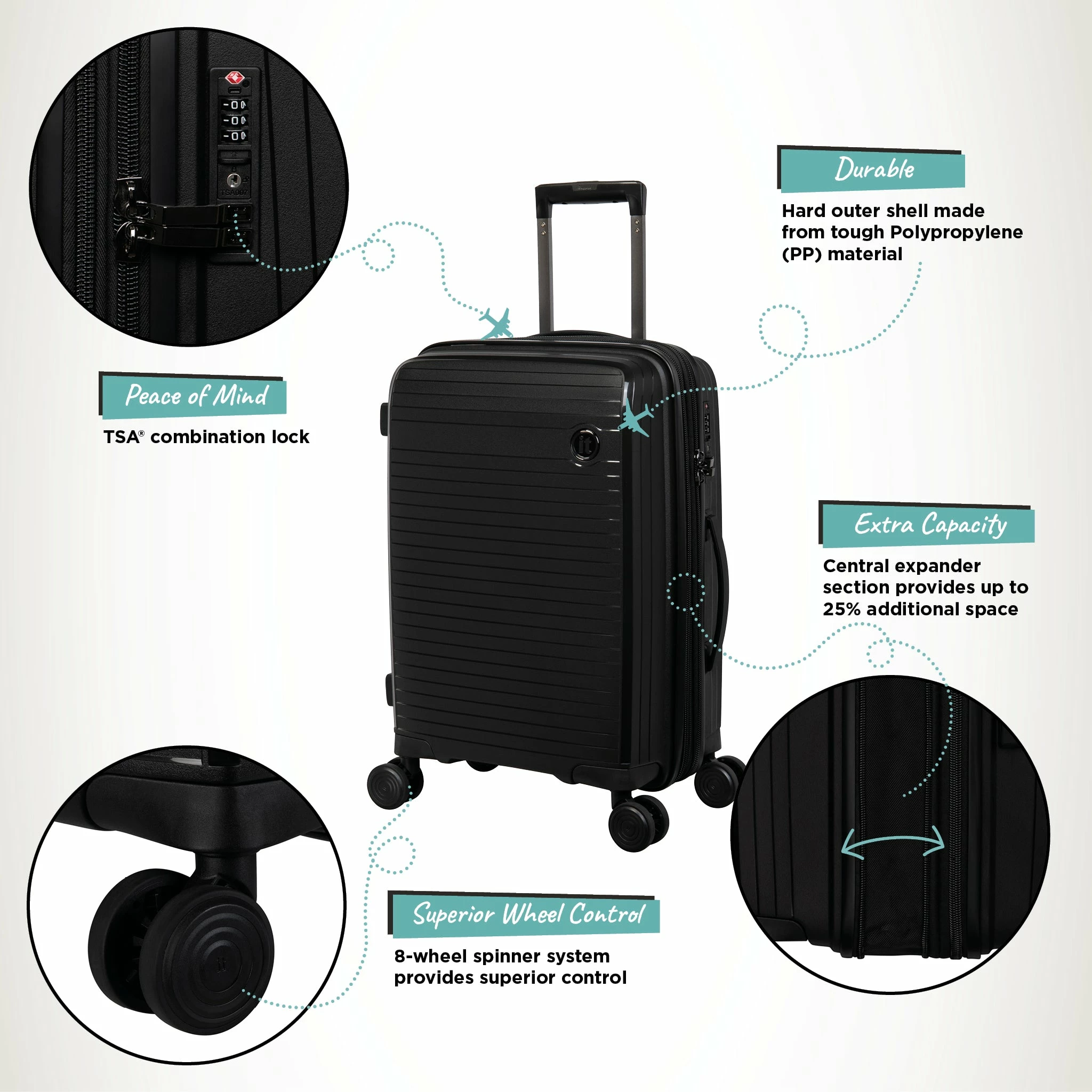 IT Luggage Spontaneous - Cabin (Black) 3 IT Luggage Spontaneous - Cabin (Black) - Image 3