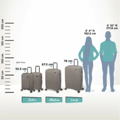 IT Luggage Spontaneous - Large (Feather Grey) 25 IT Luggage Spontaneous - Large (Feather Grey) -UK Suitcase Sales Shop Spontaneous Full set Feather Relative Size