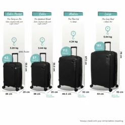 IT Luggage Spontaneous - Large (Black) -UK Suitcase Sales Shop Spontaneous Full set blk dims weights