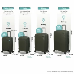 IT Luggage Spontaneous - Large (Olive Night) -UK Suitcase Sales Shop Spontaneous Full set olive dims weights