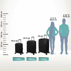 IT Luggage Spontaneous - 3pc Set (Black) 25 IT Luggage Spontaneous - 3pc Set (Black) -UK Suitcase Sales Shop Spontaneous Set Blk Relative Size