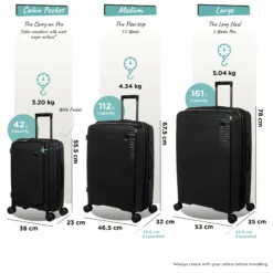 IT Luggage Spontaneous II - Cabin With Pocket (Black) 20 IT Luggage Spontaneous II - Cabin With Pocket (Black) -UK Suitcase Sales Shop Spontaneous Set Pocket blk dims weights 18218710 f533 4863 86e4 194a441ad9ce
