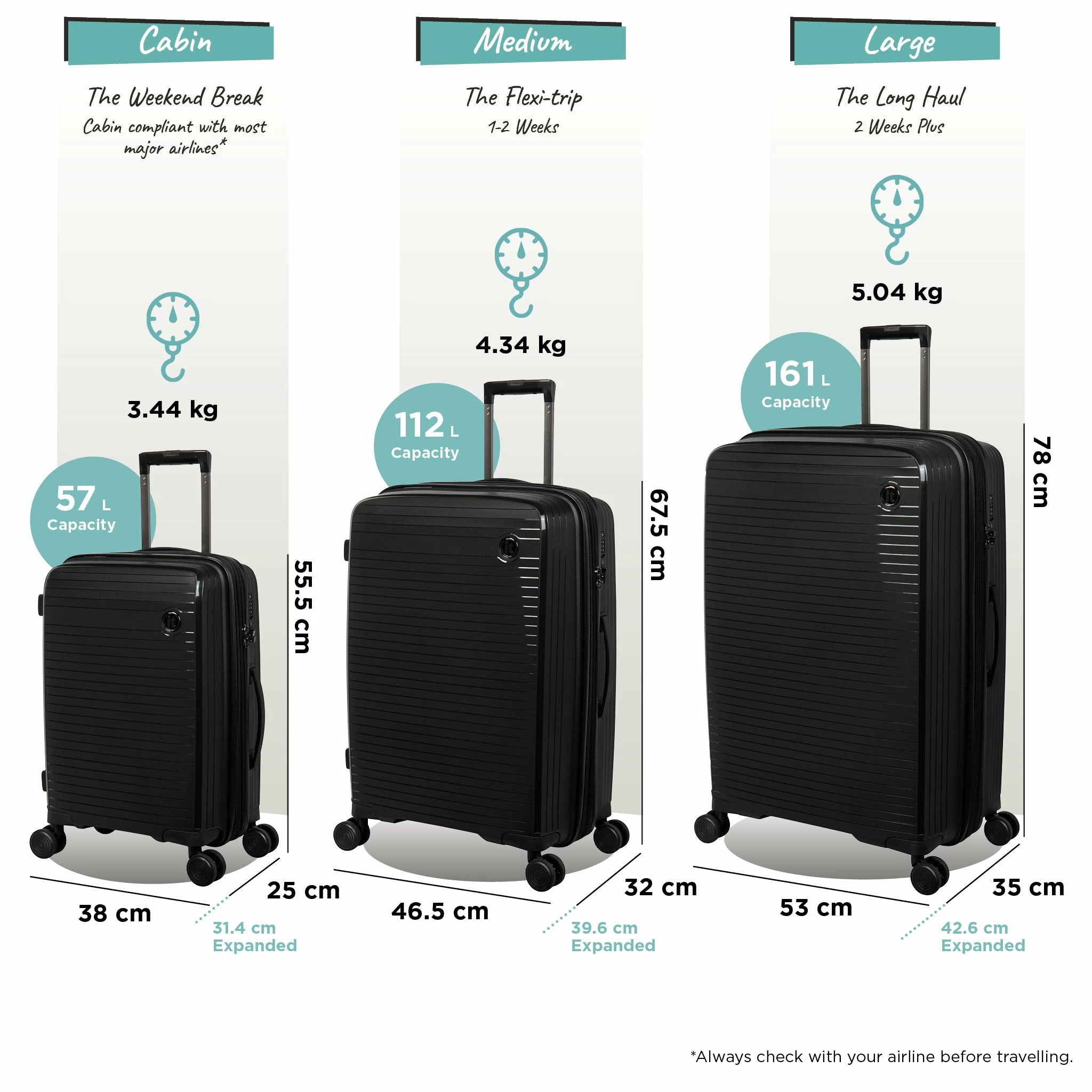 IT Luggage Spontaneous - 3pc Set (Black) 12 IT Luggage Spontaneous - 3pc Set (Black) - Image 12