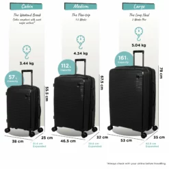 IT Luggage Spontaneous - Cabin (Black) 24 IT Luggage Spontaneous - Cabin (Black) -UK Suitcase Sales Shop Spontaneous Set blk dims weights 40013629 2ec6 4853 8376 955779888cdc