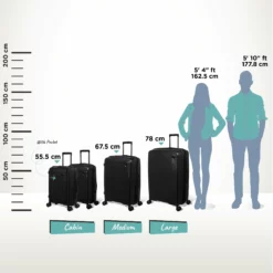 IT Luggage Spontaneous - Medium Plus (Black) -UK Suitcase Sales Shop Spontaneous full set Blk Relative Size 369fbefe bd04 485d b85c b9685905a94d