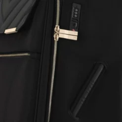 Ted Baker Albany Eco Soft Side 4-Wheel 55cm Cabin Case -UK Suitcase Sales Shop Ted Baker Albany Eco Black zips