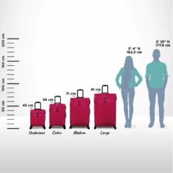 IT Luggage Trinary - 4pc Set (Viva Magenta) 29 IT Luggage Trinary - 4pc Set (Viva Magenta) -UK Suitcase Sales Shop Trinary Relative Size Viva Magenta