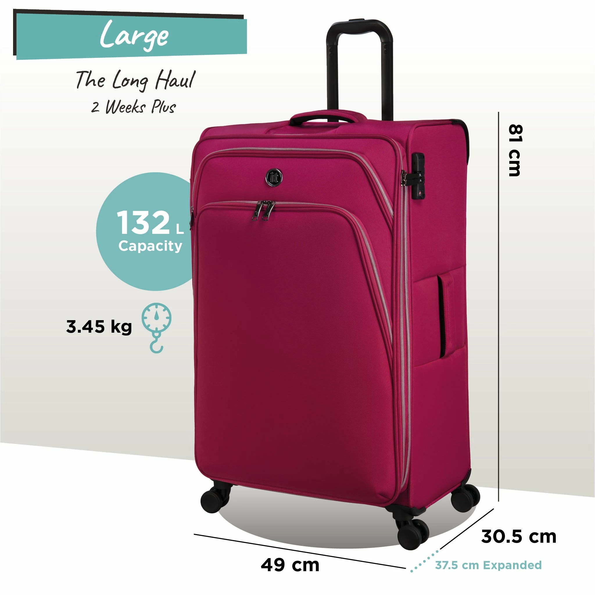 IT Luggage Trinary - Large (Viva Magenta) 2 IT Luggage Trinary - Large (Viva Magenta) - Image 2