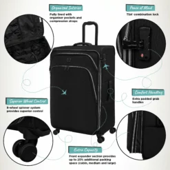 IT Luggage Trinary - 4pc Set (Black) -UK Suitcase Sales Shop Website Infographic Trinary Large Blk 50331807 d4cb 4353 b150 40bbbb37d857